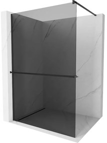 Mexen Kioto+ душева стена с рафт Walk-in 120 x 200 см, графит, черен - 800-120-121-70-40