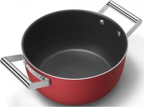 Тенджера SMEG CKFC2411RDM, 4.8 л, Ø24 см, Тефлоново покритие, До 250°C, Индукция, Червен