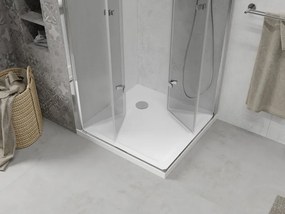 Mexen Lima Двукабинен сгъваем душ 90 x 90 см, прозрачен, хром + корито Flat