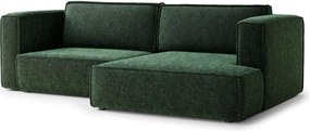 Тъмнозелен шенилов сгъваем/с място за съхранение ъглов диван (десен ъгъл) Velto – Maison de Rêve