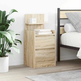 861360 vidaXL Нощни шкафчета с 2 чекмеджета 2 бр., дъб сонома 38x34x80 см