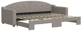3197528 vidaXL Канапе с изтеглящо разтегателно легло таупе 80x200 см плат