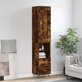 3200238 vidaXL Висок шкаф, опушен дъб, 34,5x34x180 см, инженерно дърво