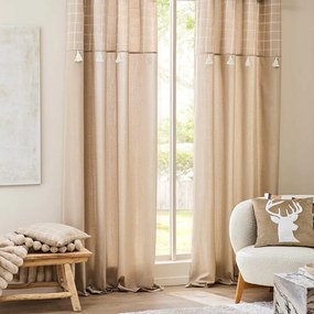 Кафяво перде със смес от памук 140x240 cm Everest – douceur d'intérieur