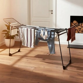 Сушилник за дрехи Kinghoff KH 2045, 30 м, До 25 кг, Сгъваем, Стомана, Черен