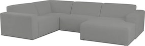 Сив ъглов диван от букле ("U" форма) Roxy – Scandic