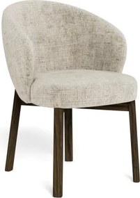 ДЕБОРА Бежово (тъкан Juto 4)/рамка опушен дъб (нюанс на орех) - ДЪРВЕН СТОЛ ЗА ДНЕВНА, ТРАПЕЗАРИЯ, ОФИС