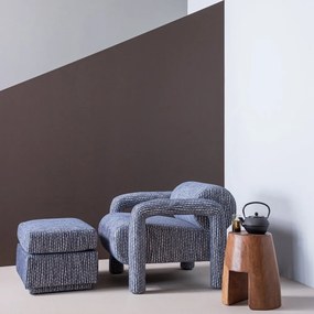 Сиво-синя тапицирана табуретка Lou – WOOOD