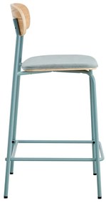 Бар столове в комплект от 2 броя в синьо-натурален цвят (височина на седалката 66 см) Adriana - Marckeric