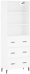 3189397 vidaXL Висок шкаф, бял, 69,5x34x180 см, инженерно дърво
