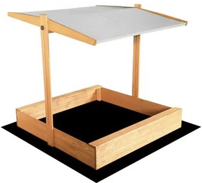 Детски пясъчник със сив покрив 120 x 120 cm