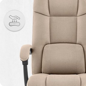 Ергономичен офис стол CABRO C505 до 150 кг бежов