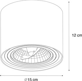 Комплект от 4 модерни черни въртящи се и накланящи се таванни прожектора AR111 - Rondoo Up