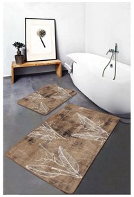 Кафяви кадифени килими за баня в комплект от 2 бр. 60x100 cm – Mila Home