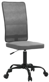 353006 vidaXL Офис стол с регулируема височина, сив, мрежеста материя