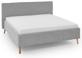 Светлосиво двойно легло 180x200 cm тапицирано с място за съхранение с включена подматрачна рамка Riva – Meise Möbel