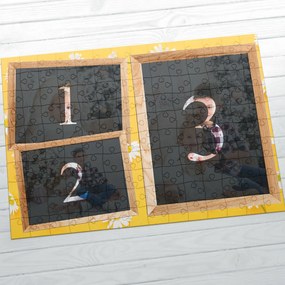 Картонен пъзел А4 с три ваши снимки – Маргаритки