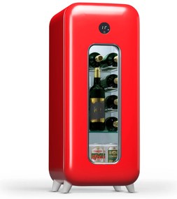 Klarstein Shirley 15 Uno, охладител за вино, 15 бутилки, 5 - 20 °C, сензорно управление, ретро