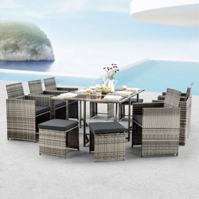 Polyrattan Seating Group Laredo XL Grey Mottled