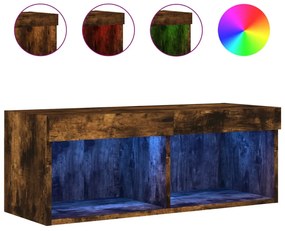 837149 vidaXL ТВ шкаф с LED осветление, опушен дъб, 80x30x30 см