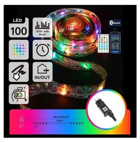 Aigostar - LED RGBICW външна коледна гирлянда 100xLED/10W/230V 10m IP44 + ДУ