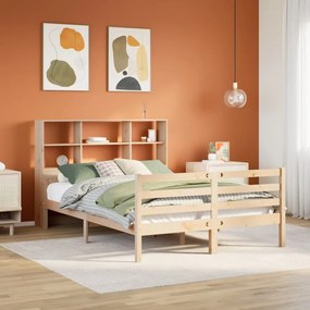 3322239 vidaXL Легло с етажерка за книги, без матрак, 150x200 см, бор масив