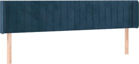3119070 vidaXL Горна табла за легло, тъмносиня, 183x16x78/88 см, кадифе