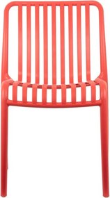 Светлочервен пластмасов трапезен стол Glee – Leitmotiv