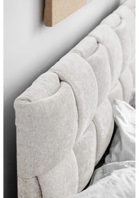 Кремаво тапицирано двойно легло с включена подматрачна рамка 160x200 cm Eve – Miuform