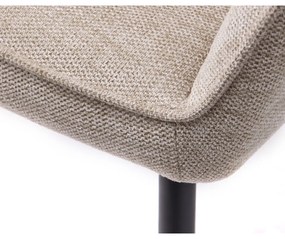 Бежов тапициран трапезен стол с подлакътници Nolan – Unique Furniture