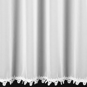 Романтична бяла завеса LILI от лек шифон с бродерия и халки за окачване Šírka: 400 cm | Dĺžka: 140 cm