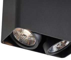 Дизайнерски повърхностно монтиран прожектор черен GU10 70mm 2-светлина въртящ се и накланящ се - Vox