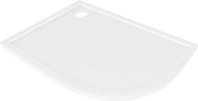 Mexen Flow полукръгъл асиметричен тънък ляв 90 x 80 cm, бял блясък - 46Q108090L