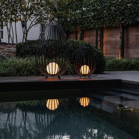 Дизайнерски подов аплик черен с опал 70 см - Angela