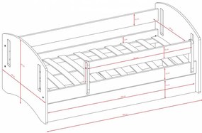 Детско легло класически II-Prasino-140 x 80