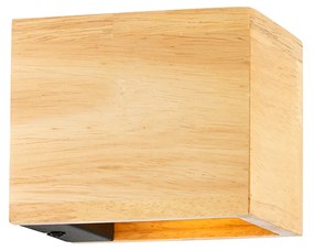 Комплект от 4 интелигентни стенни лампи дъбов дървен материал с Wi-Fi G9 - Transfer