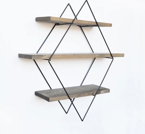 Декоративен дървен рафт за стена WR007 Орех
Черен