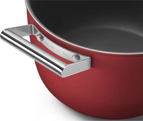 Тенджера SMEG CKFC2611RDM, 7.7 л, Ø26 см, Тефлоново покритие, До 250°C, Индукция, Червен