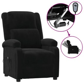 3098399 vidaXL Електрически реклайнер стол, черен, кадифе