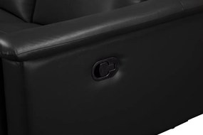 Черен диван от изкуствена кожа 222 cm Lund – Støraa