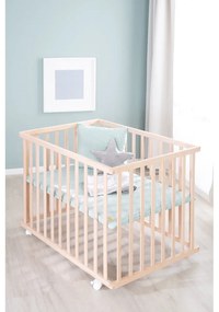 Кошара за игра с регулируема височина/на колелца 75x100 cm в естествен цвят Style – Roba