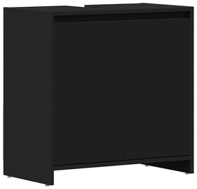 802643 vidaXL Шкаф за баня, черен, 60x33x61 см, инженерно дърво