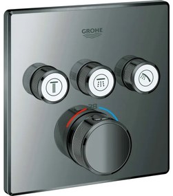 Термостатичен вграден кран 3 изхода Grohe II-Anthracite Glossy