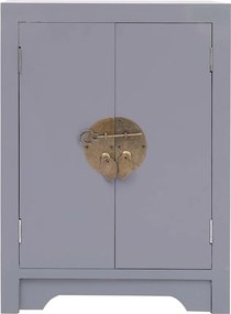 284072 vidaXL Нощно шкафче, сиво, 38x28x52 см, дърво от пауловния