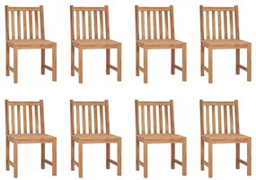 3073146 vidaXL Градински столове 8 бр с възглавници тиково дърво масив