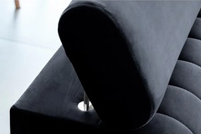 Антрацитен кадифен разтегателен диван 261 cm Laurence – ELTAP