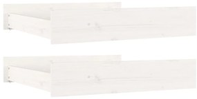 814975 vidaXL Чекмеджета за легло, 2 бр, бели, бор масив
