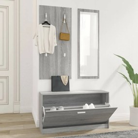 342575 vidaXL 3-в-1 портманто, сив сонома, инженерно дърво