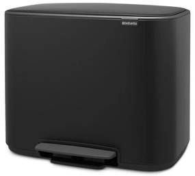 Кош за боклук Brabantia Bo Pedal 1000236, 36 л, Леко затваряне, Противоплъзгаща основа, Устойчив на пръстови отпечатъци, Черен