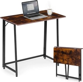 Сгъваема работна маса в стил Loft 80 x 45 cm Тъмно кафяво